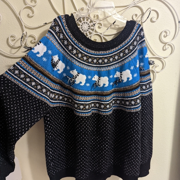 Holiday Time Polar Bear Christmas Sweater 2X - Picture 4 of 5